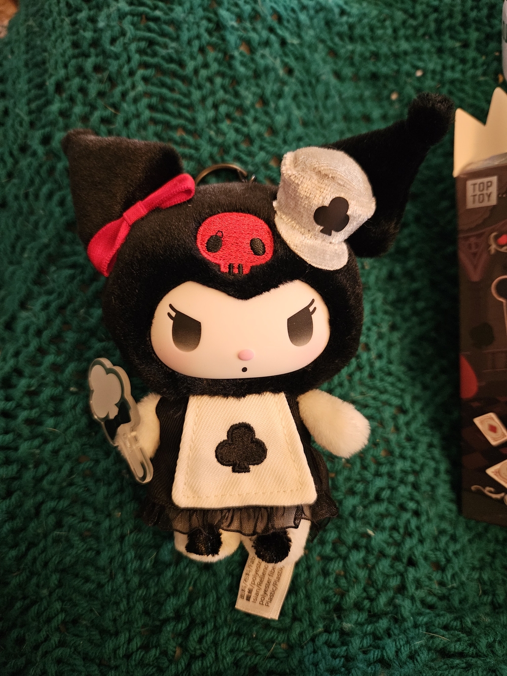 Sanrio Kuromi Plush Keychain Card Holder - Black & White